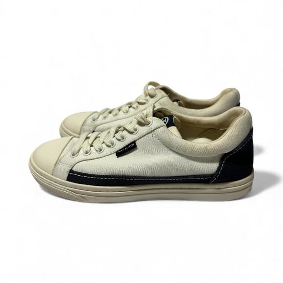 TORY BURCH Women's Classic Court Lace Up Canvas Sneakers Ivory & Black size 7.5M - Picture 4 of 12